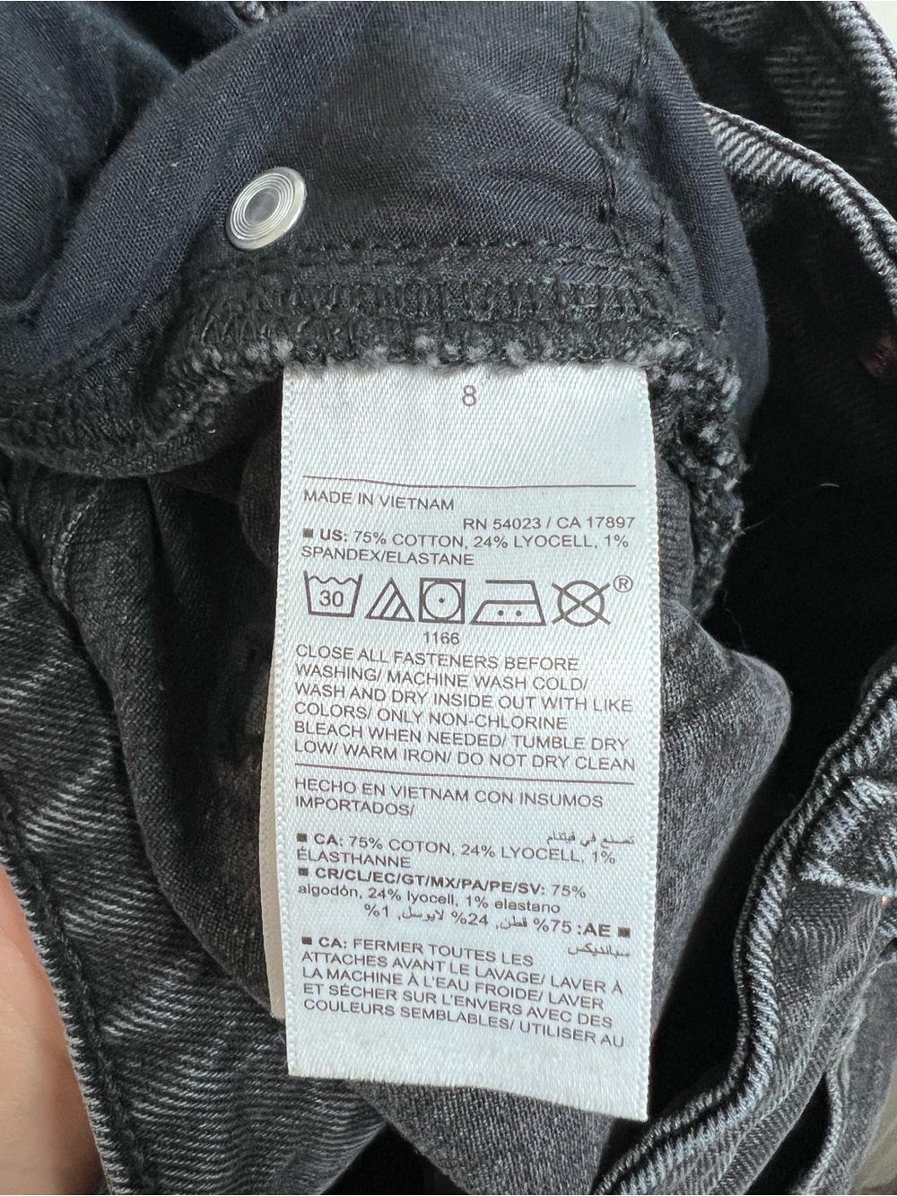 Old Navy Extra High Rise Curvy Sky-Hi Wide Leg Black Jeans Size 8 - Picture 6 of 6